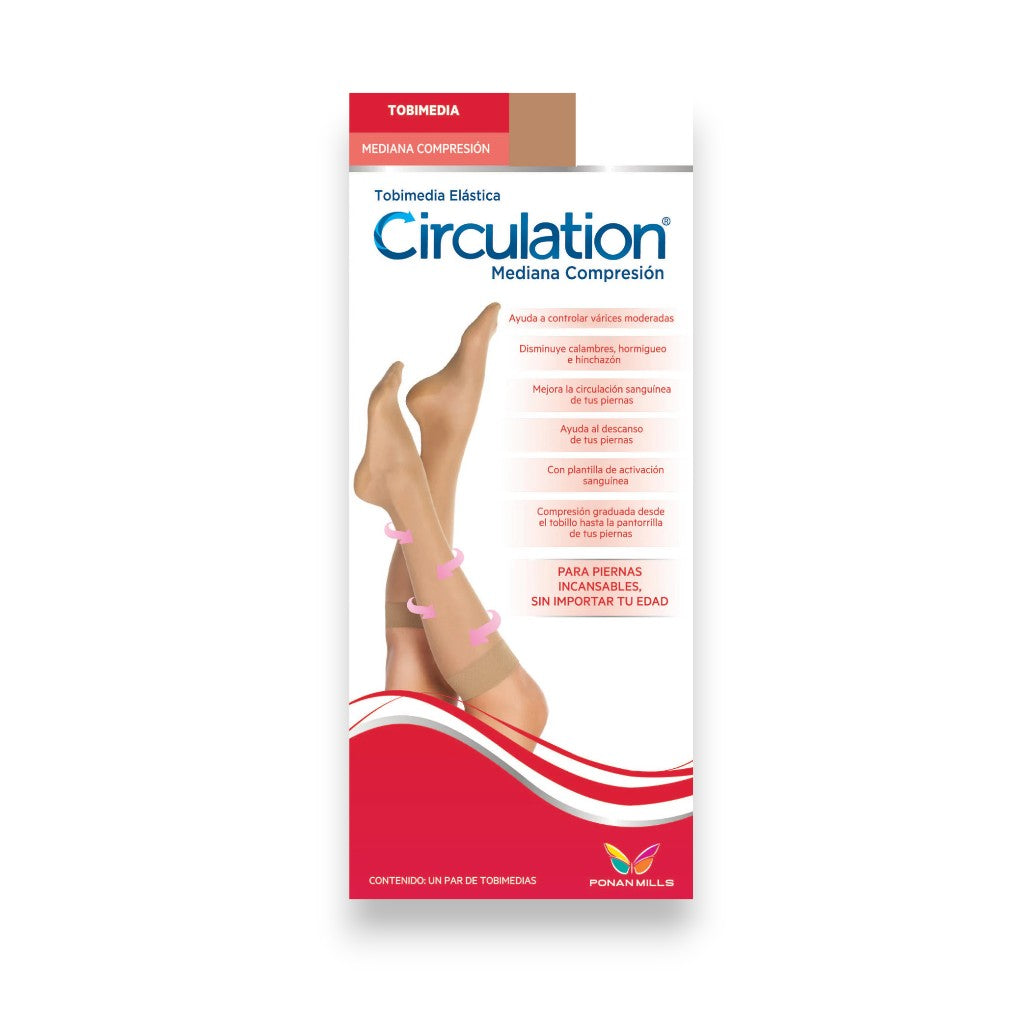 Tobimedia elástica compresión media 16-24 mm/Hg unitalla dama Circulation