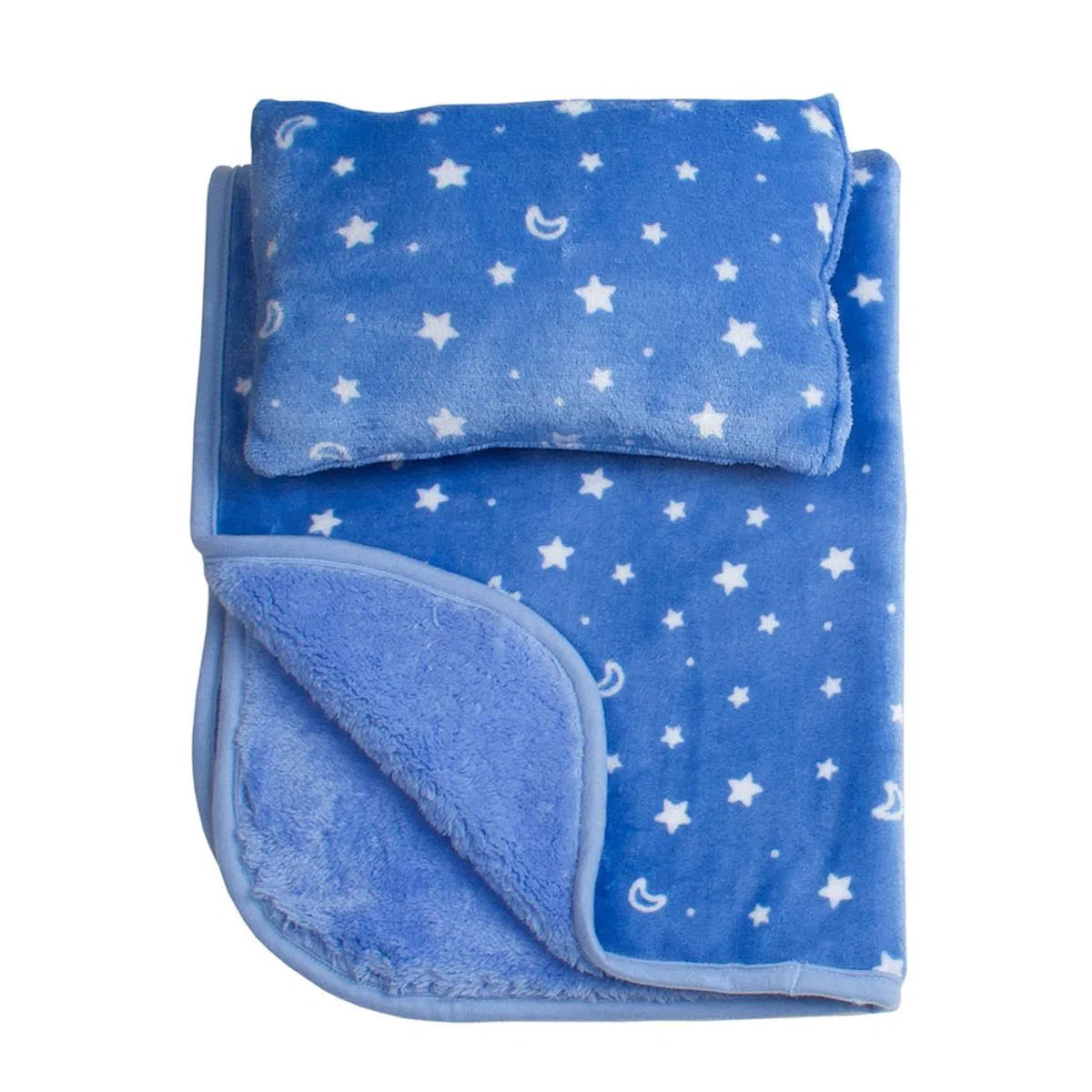 Set de viaje almohada y frazada con borrega