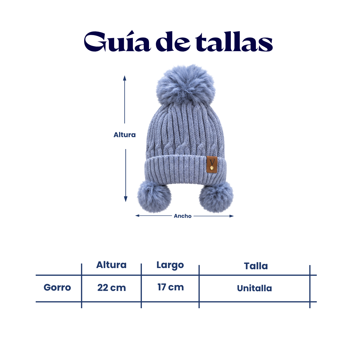 Gorro afelpado triple pompón surtido infantil Valiz paquete de 6