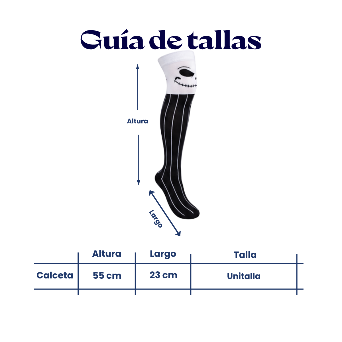 Calceta medieta halloween jack unitalla Camila