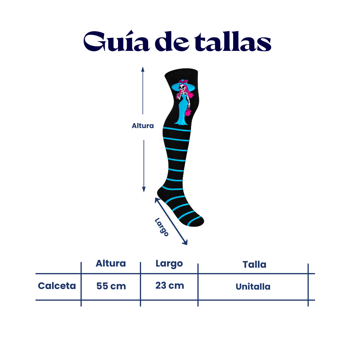 Calceta medieta catrina azul unitalla Leka