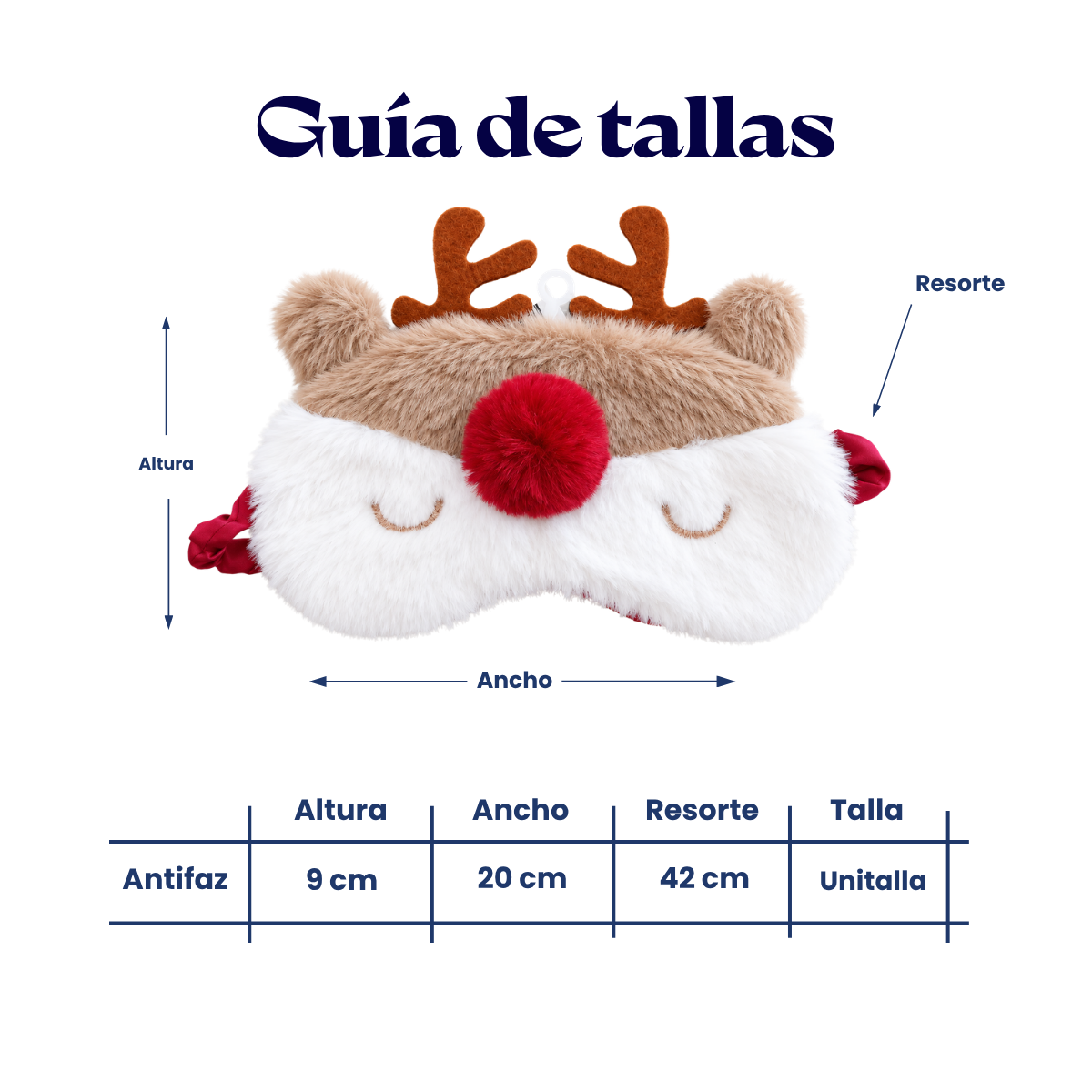 Antifaz navideño de reno unisex Valiz