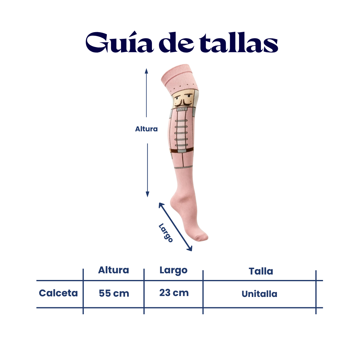 Calceta medieta navideña de cascanueces unitalla Koos