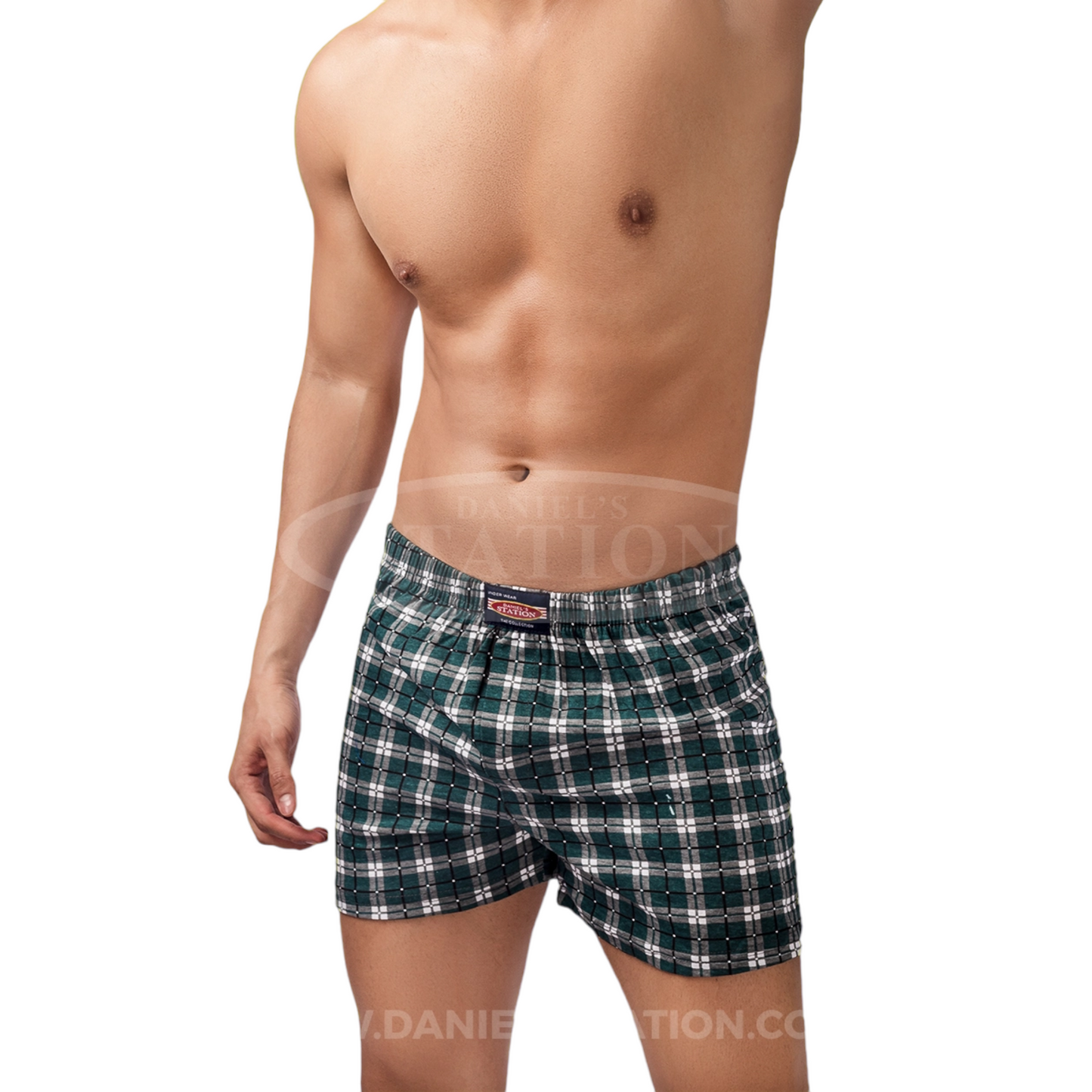 Bóxer estampado ajustado resorte oculto #420 Station paquete de 2