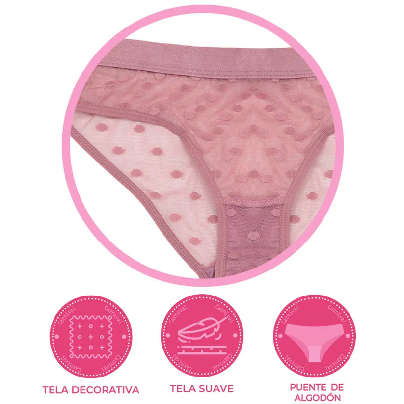 Coordinado con encaje en espalda rosa dama #24407-74407 Carnival