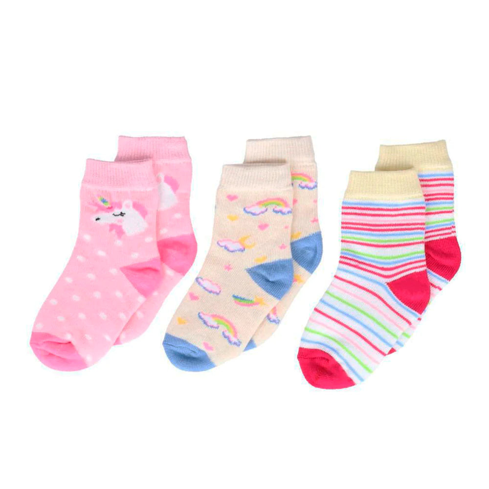 Calcetín fantasía para bebe niña #8004 paquete de 3