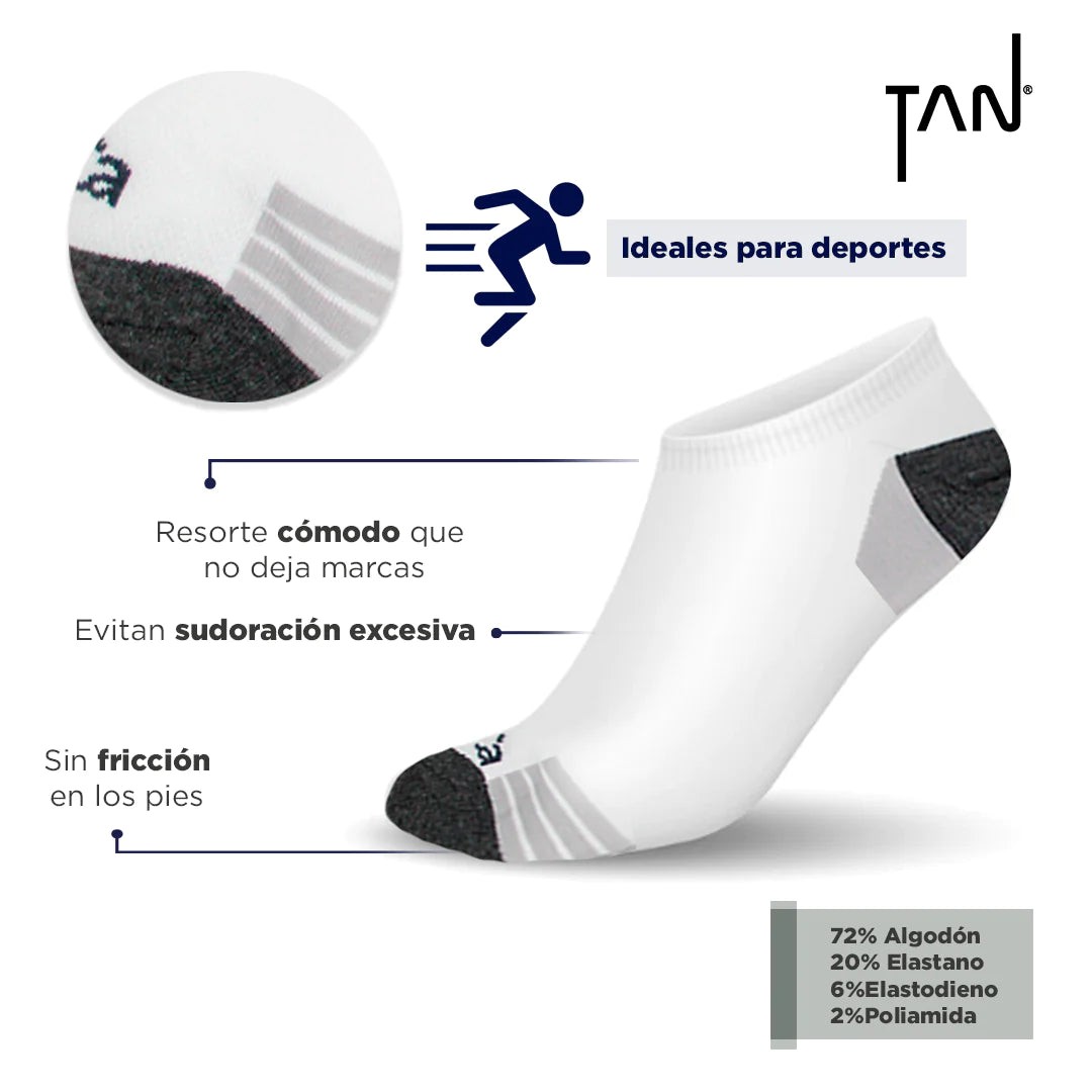 Tin deportivo sin felpa caballero #8016 paquete de 3