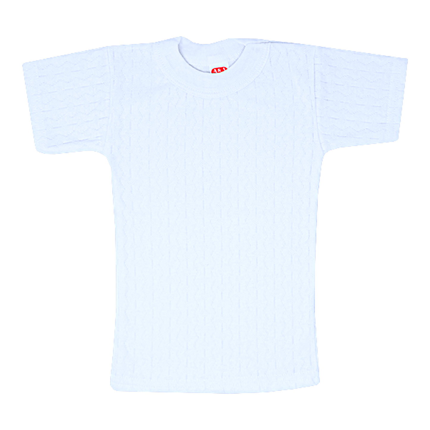 Playera manga corta rombos blanca infantil AYA