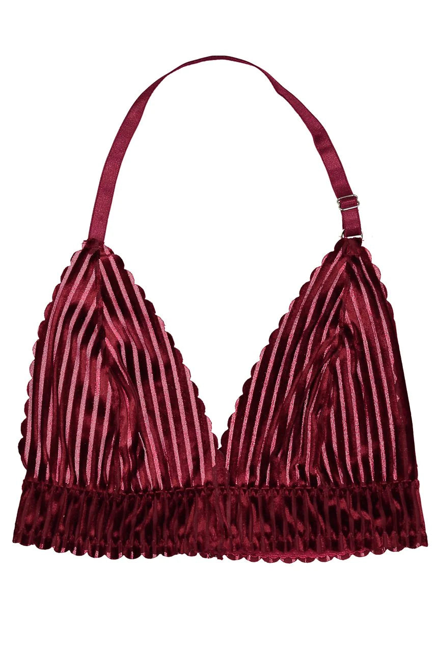 Bralette de terciopelo acanalado unitalla