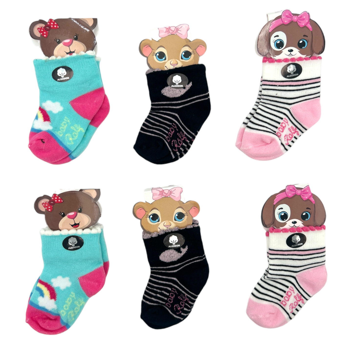 Tobillera animalitos bebé paquete de 6