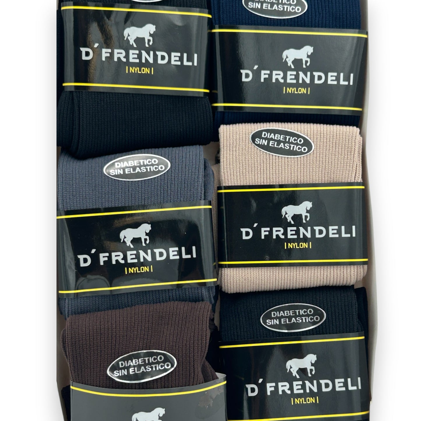 Calcetines de nylon para diabético sin elástico unitalla caballero Dfrendeli paquete de 6