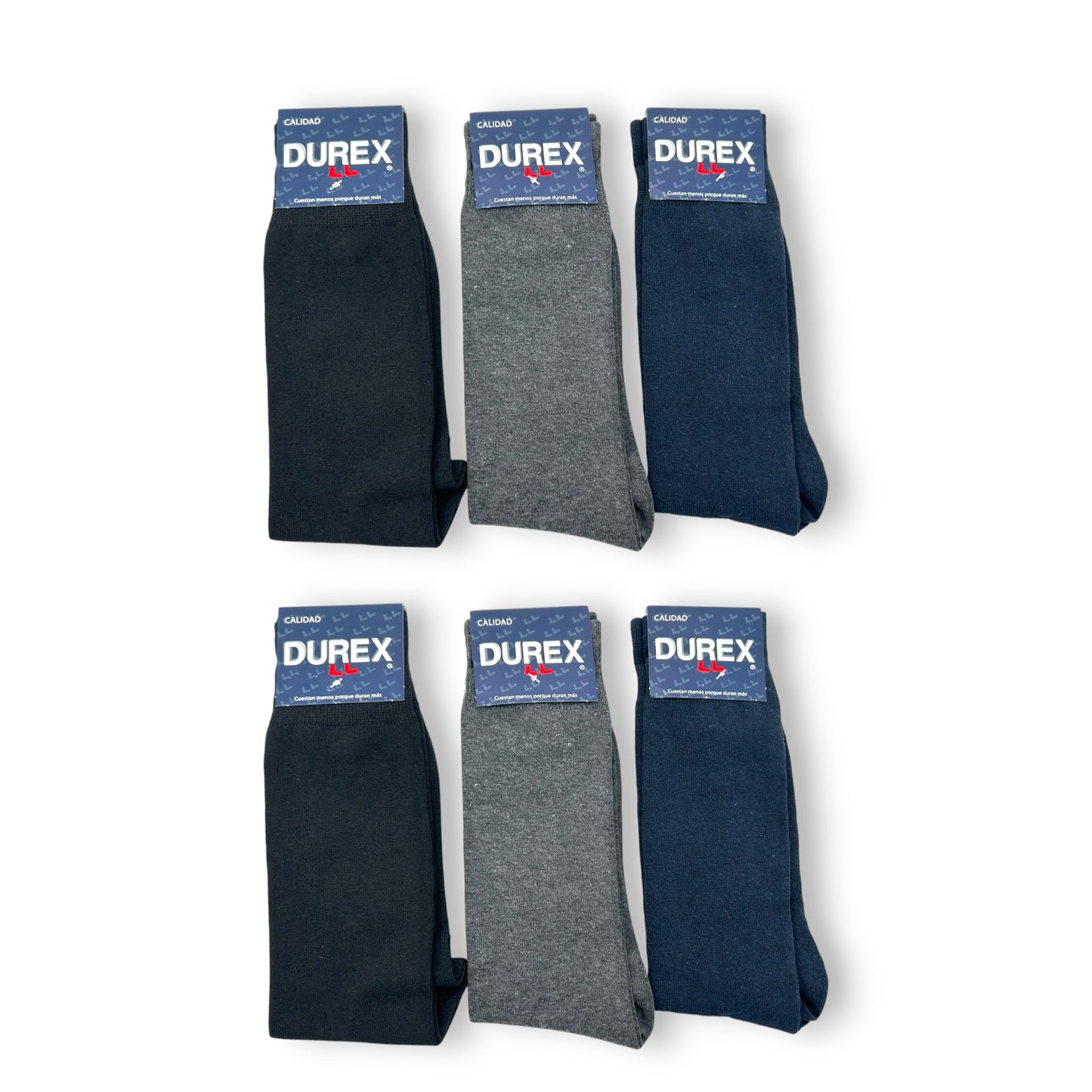 Calcetines de algodón unitalla caballero #6506 Durex paquete de 6