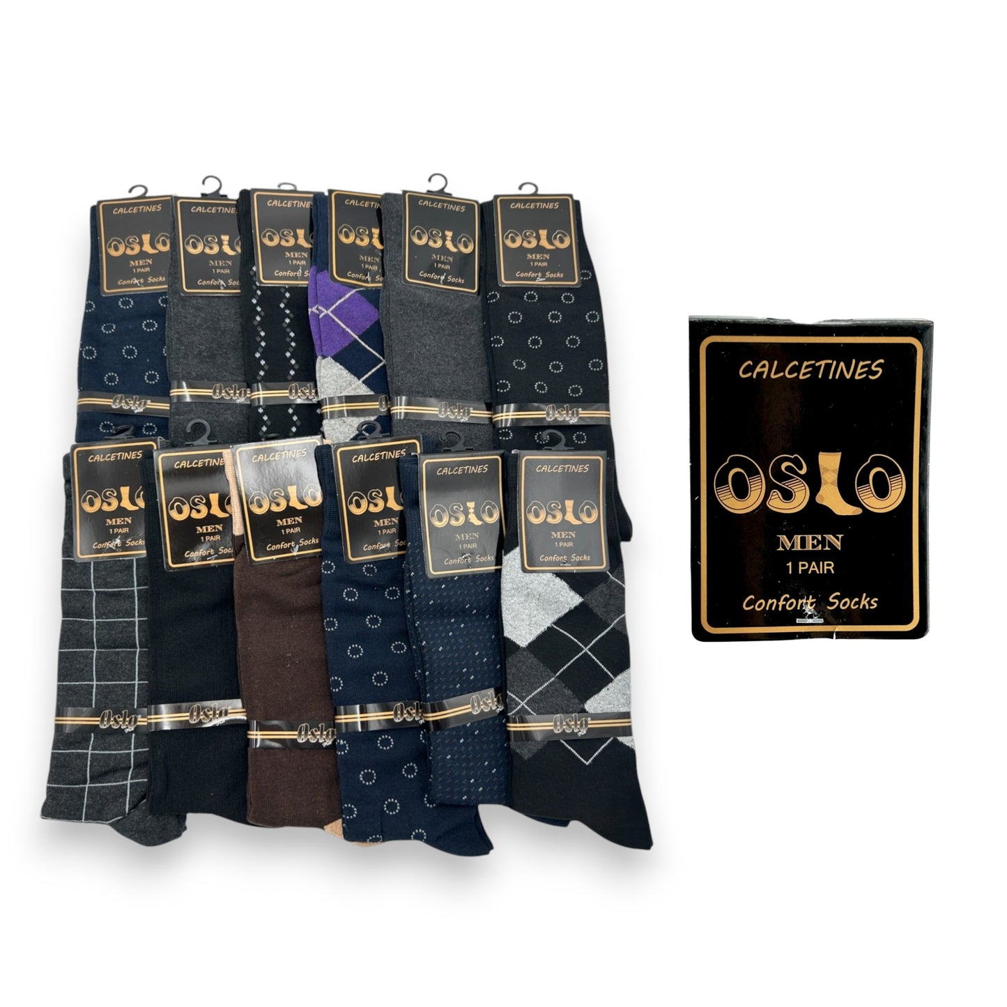Calcetines de algodón confort unitalla caballero Oslo paquete de 12