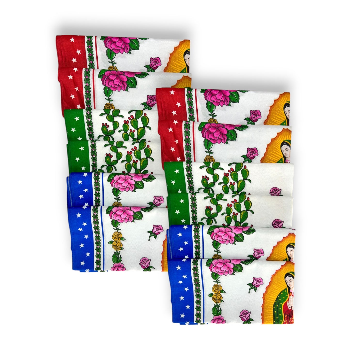 Paliacates de algodón virgen de guadalupe paquete de 12