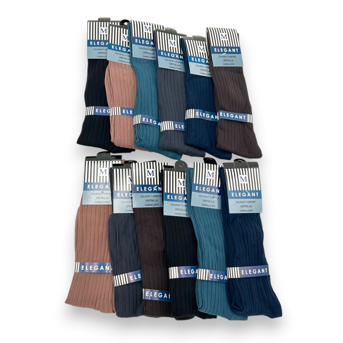 Calcetines de nylon unitalla caballero Elegant paquete de 12