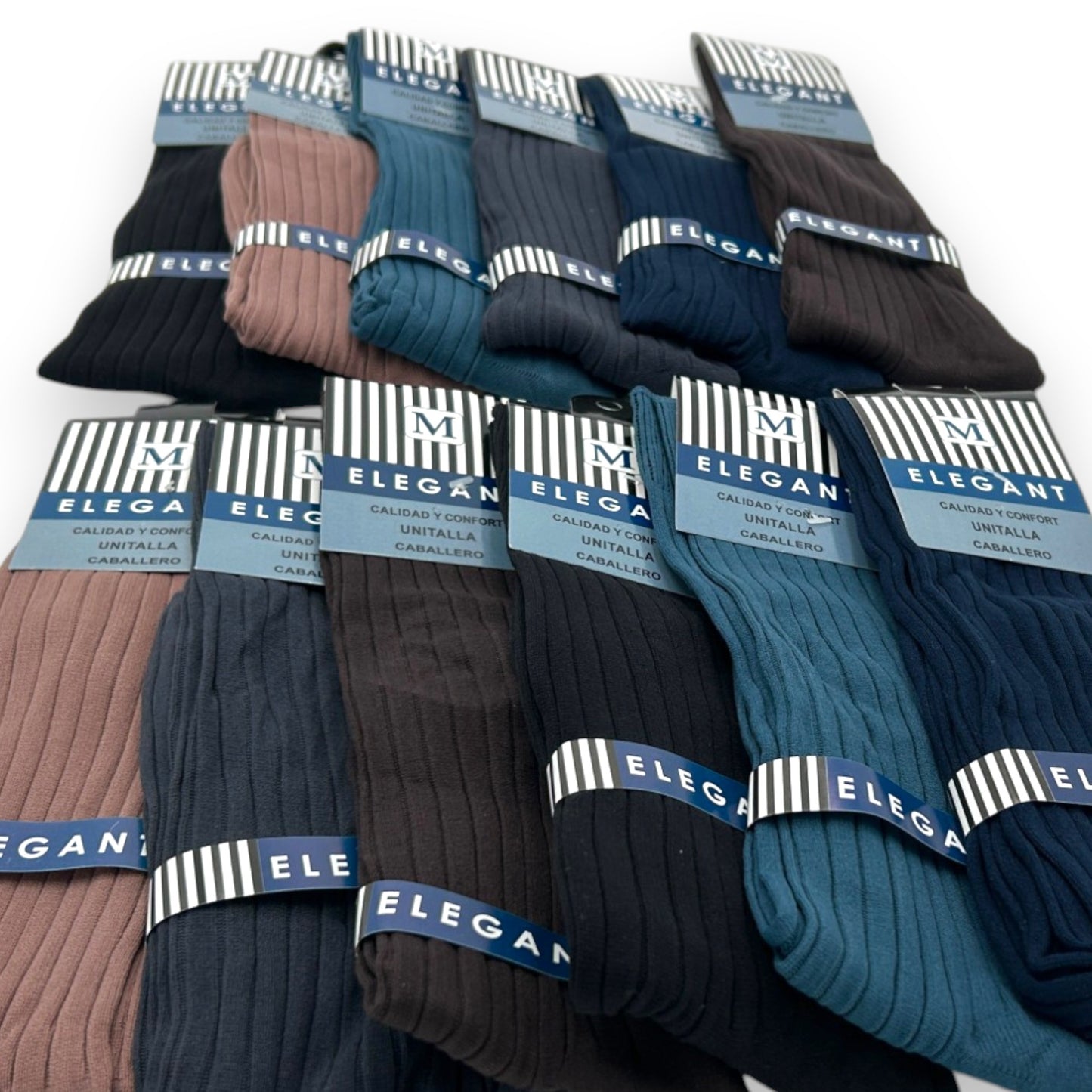 Calcetines de nylon unitalla caballero Elegant paquete de 12