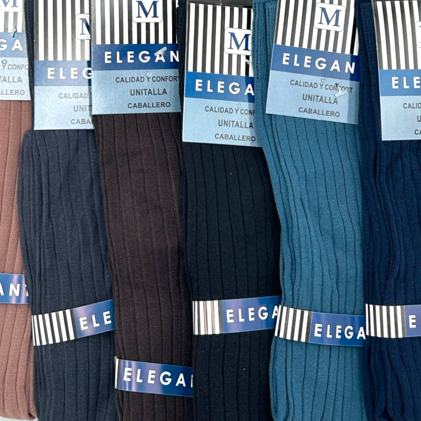 Calcetines de nylon unitalla caballero Elegant paquete de 12