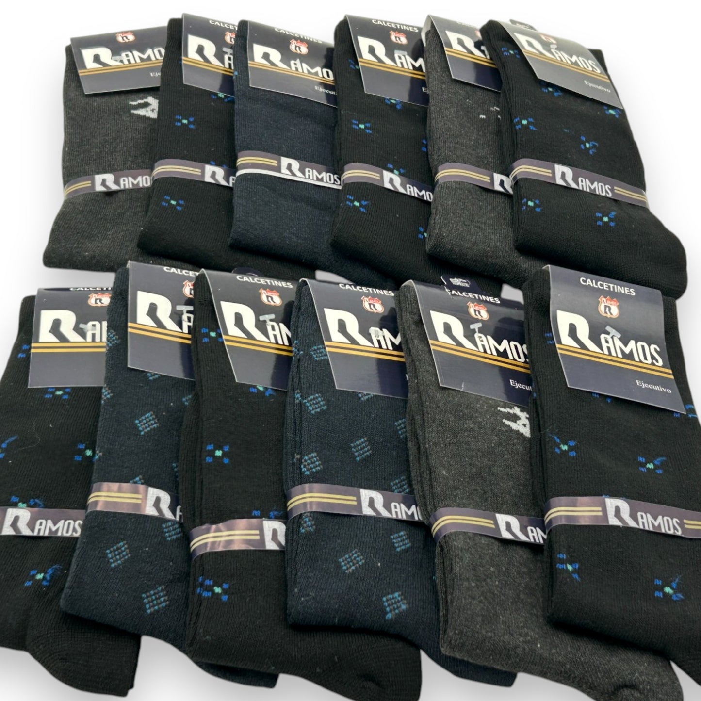 Calcetines de algodón unitalla caballero Ramos fantasía paquete de 12