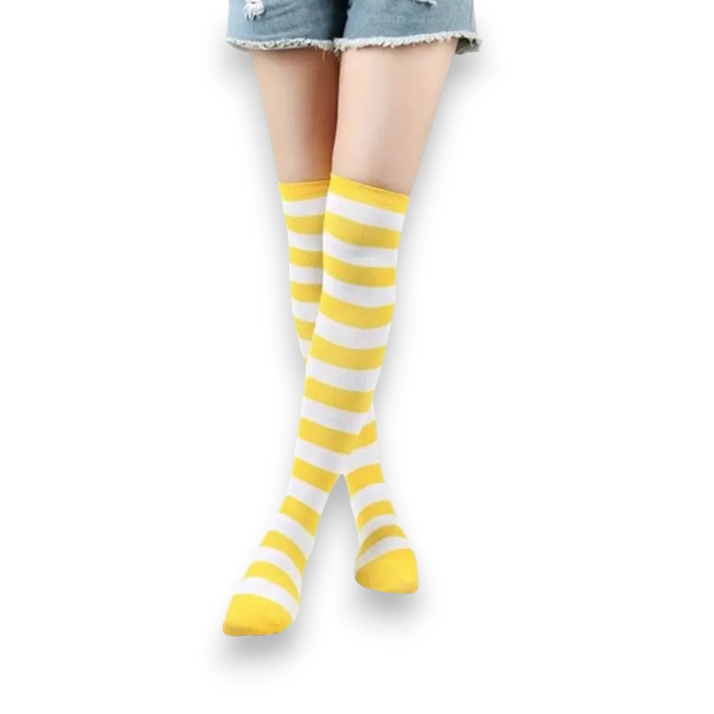 Medieta rayada amarillo con blanco unitalla