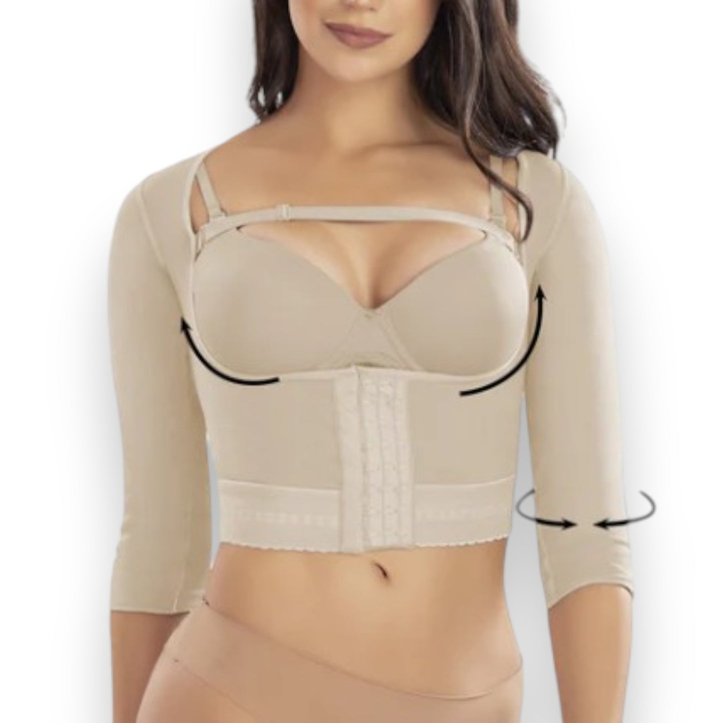 Faja colombiana corrector de espalda con mangas #3087 Romanza