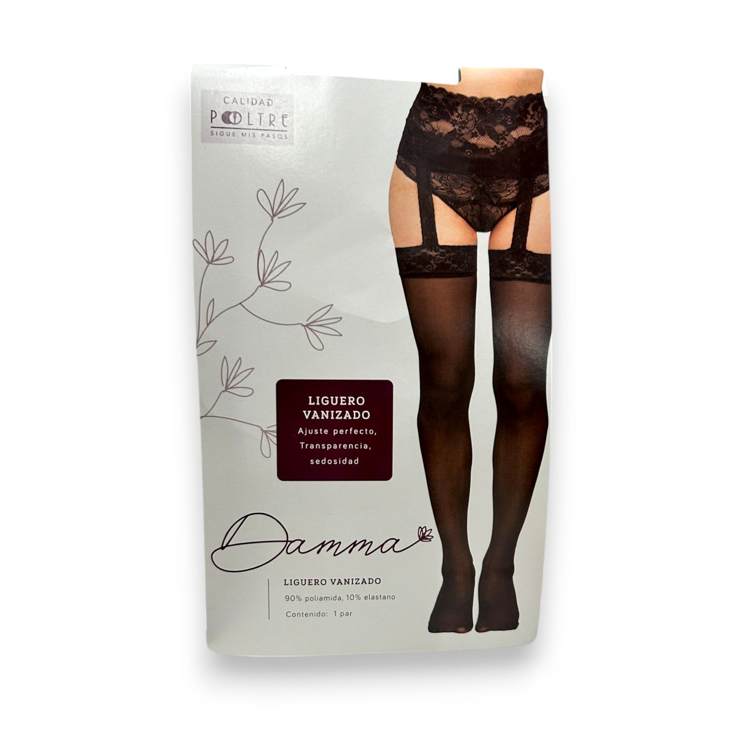 Panty liguero vanizado con encaje dama unitalla Poltre