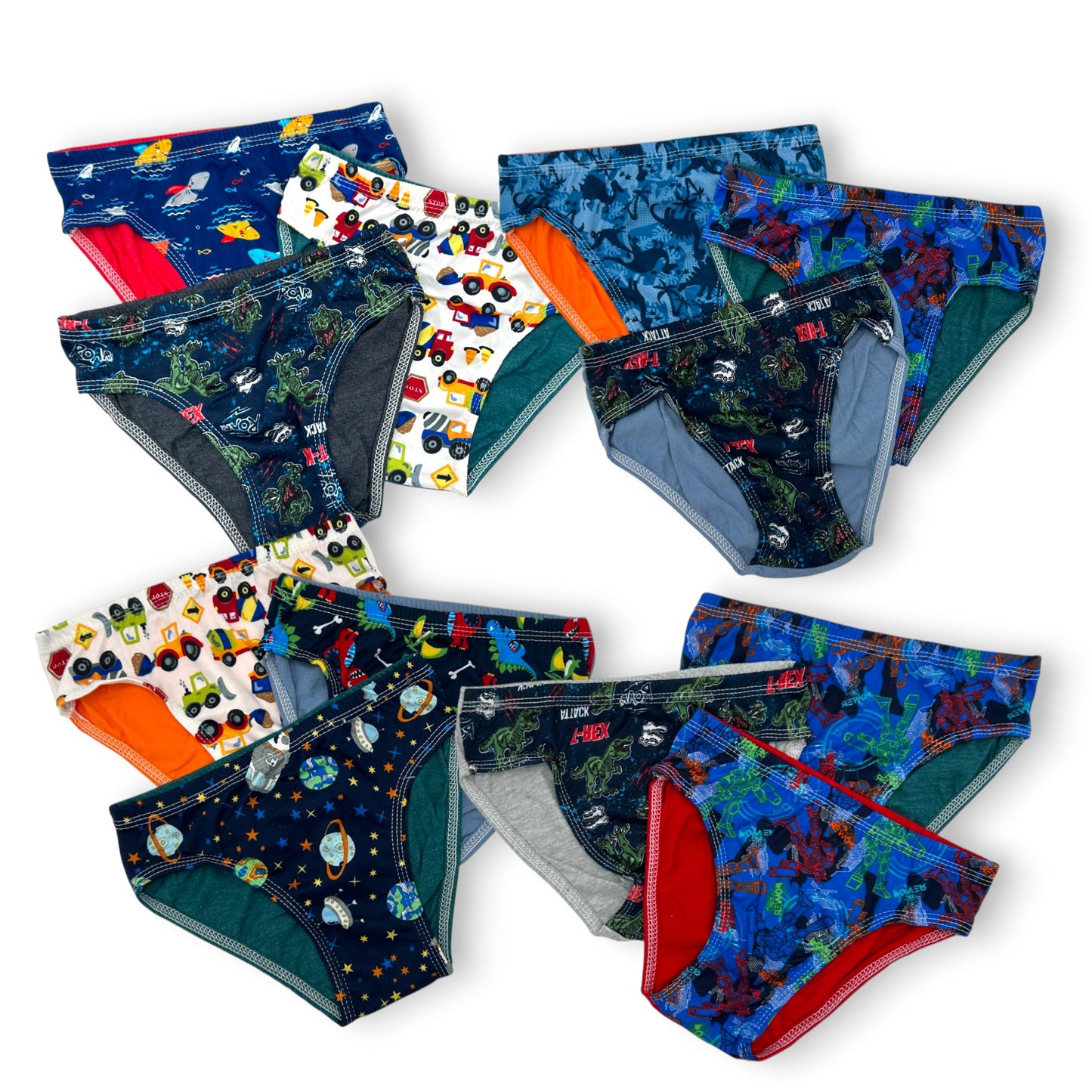 Bikini de algodón estampado surtido infantil Emi paquete de 12