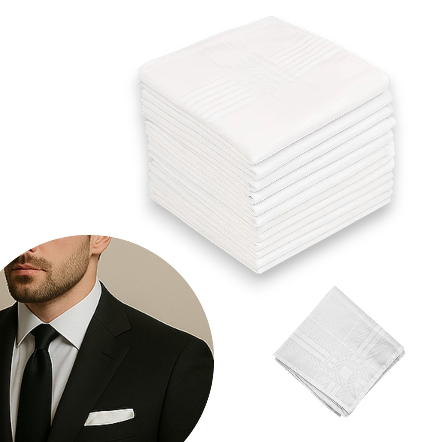 Pañuelos blancos varios usos paquete de 12