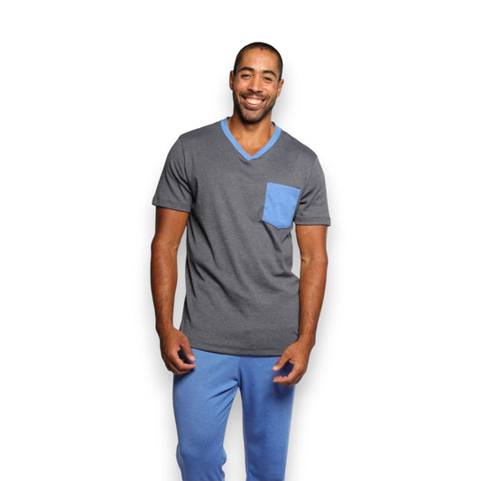 Pijama suave manga corta set 2 piezas azul rey caballero #100021 Luk