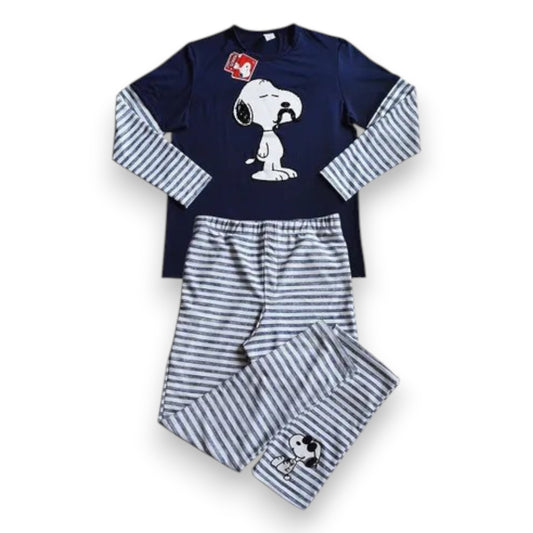 Pijama suave manga larga set 2 piezas Snoopy mostacho caballero #10318 Luk