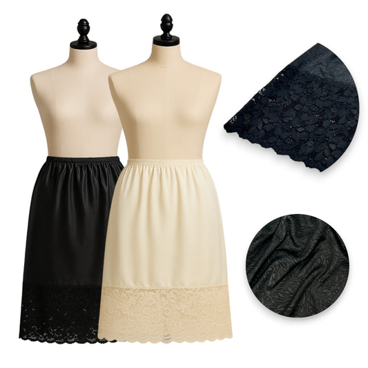 Enagua o medio fondo arriba de la rodilla tela yakar dama