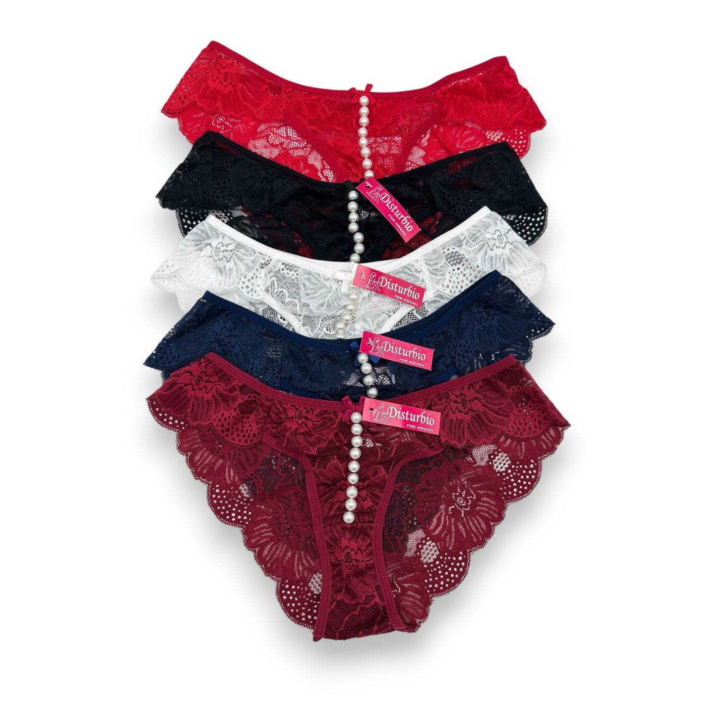 Bikini de encaje con perlas surtido unitalla dama Disturbio paquete de 6
