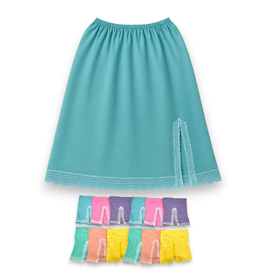 Enagua/medio fondo algodón con encaje surtido económico dama Chavely paquete de 12