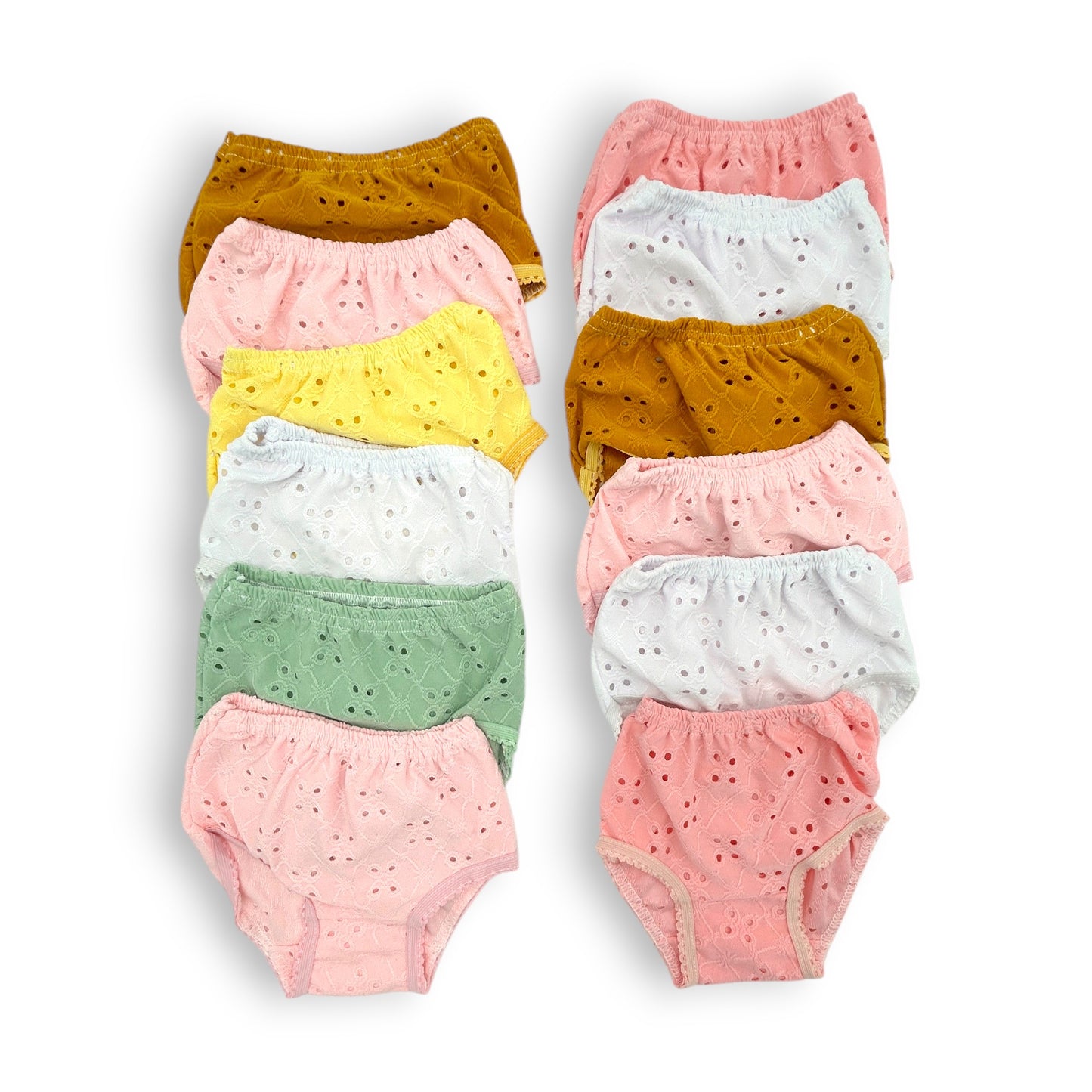 Pantaleta económica calada niña Chavely paquete de 12