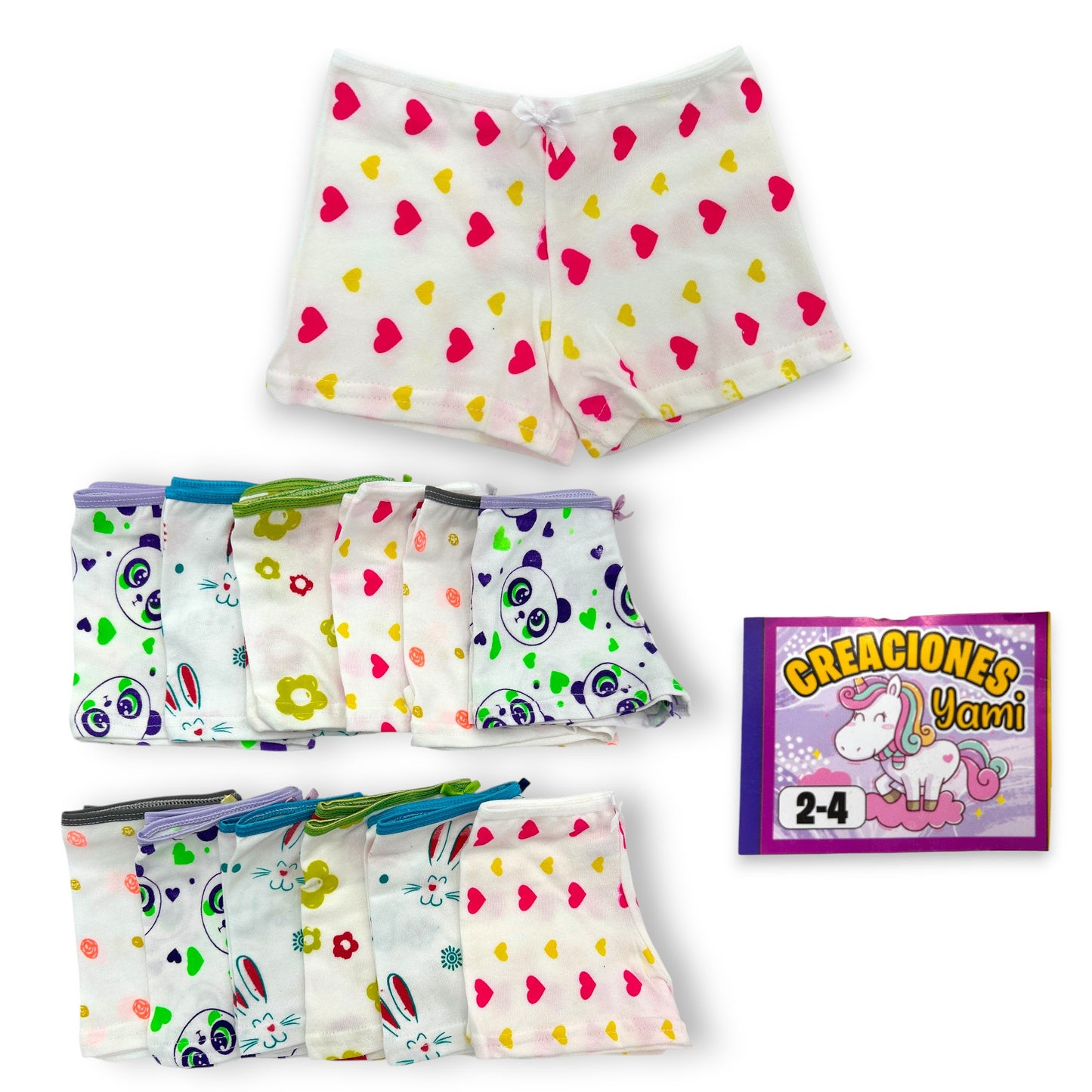Boxer económico estampado niña Fedai paquete de 12