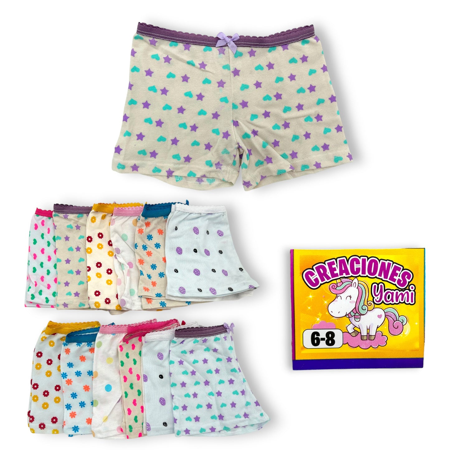 Boxer económico estampado niña Fedai paquete de 12