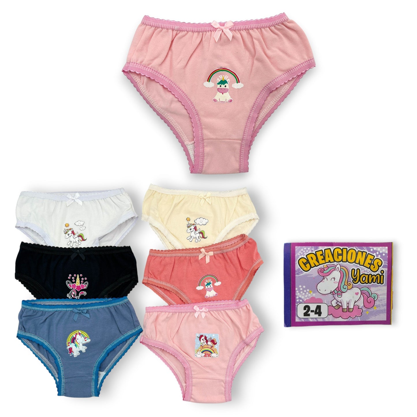 Pantaleta económica lisa niña Fedai paquete de 12