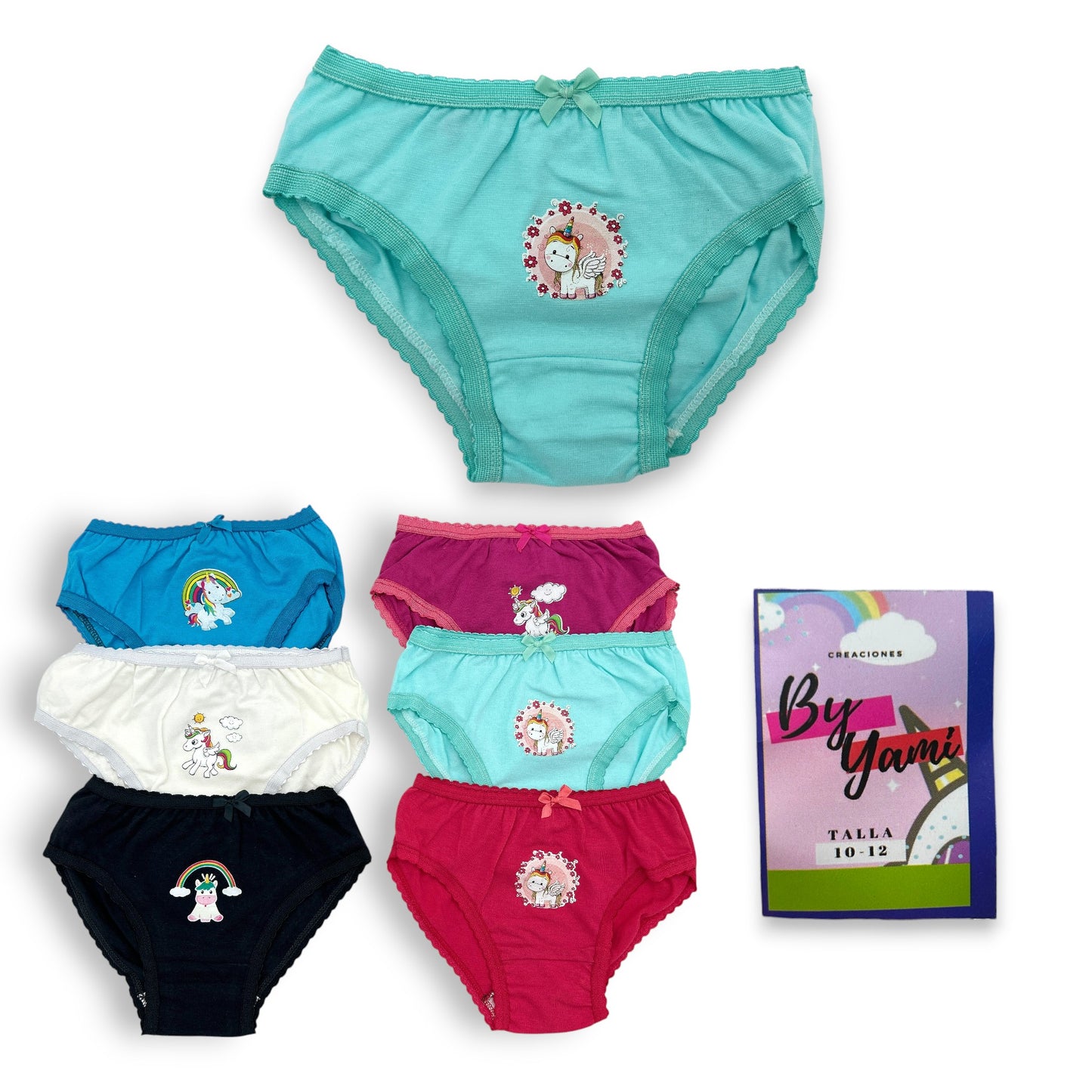 Pantaleta económica lisa niña Fedai paquete de 12
