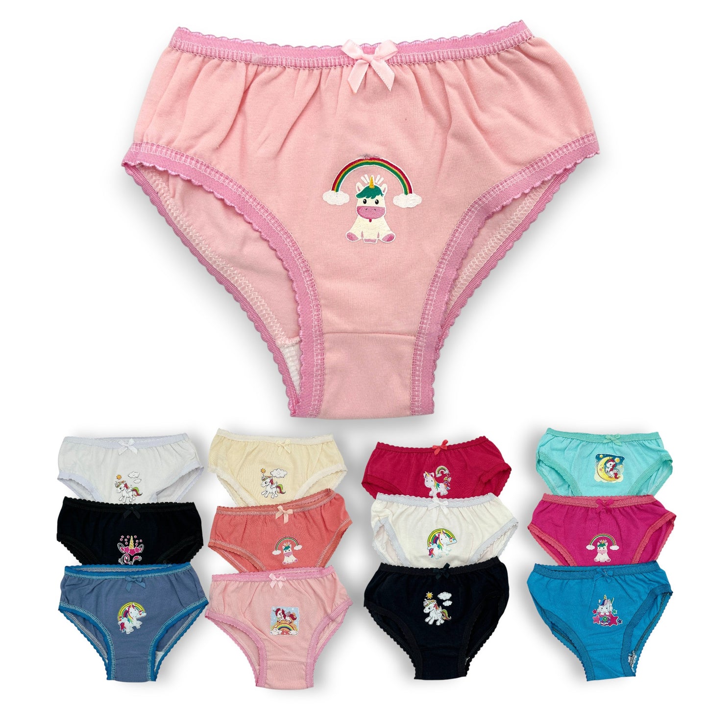 Pantaleta económica lisa niña Fedai paquete de 12