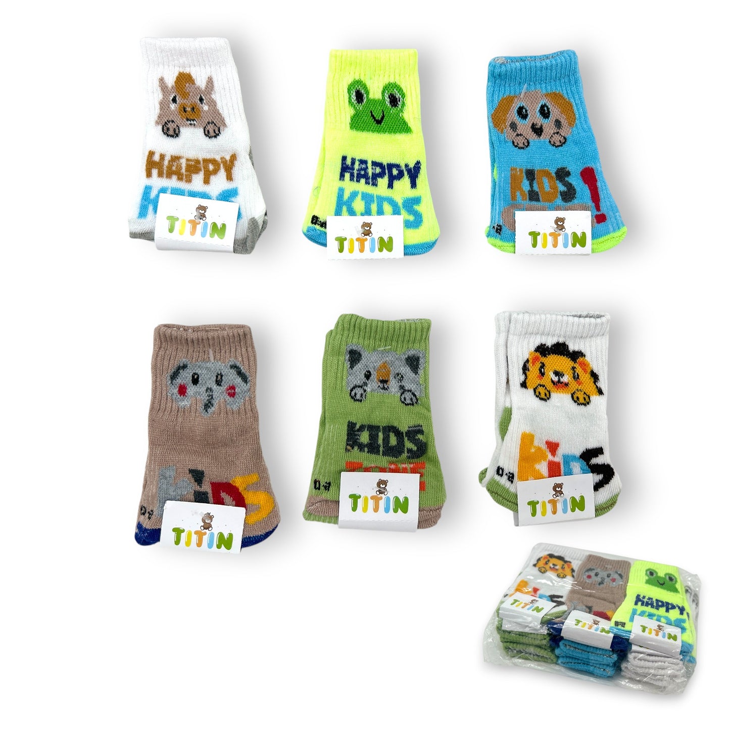 Tin largo animalitos surtido unitalla bebe Lucecita Tintin paquete de 12