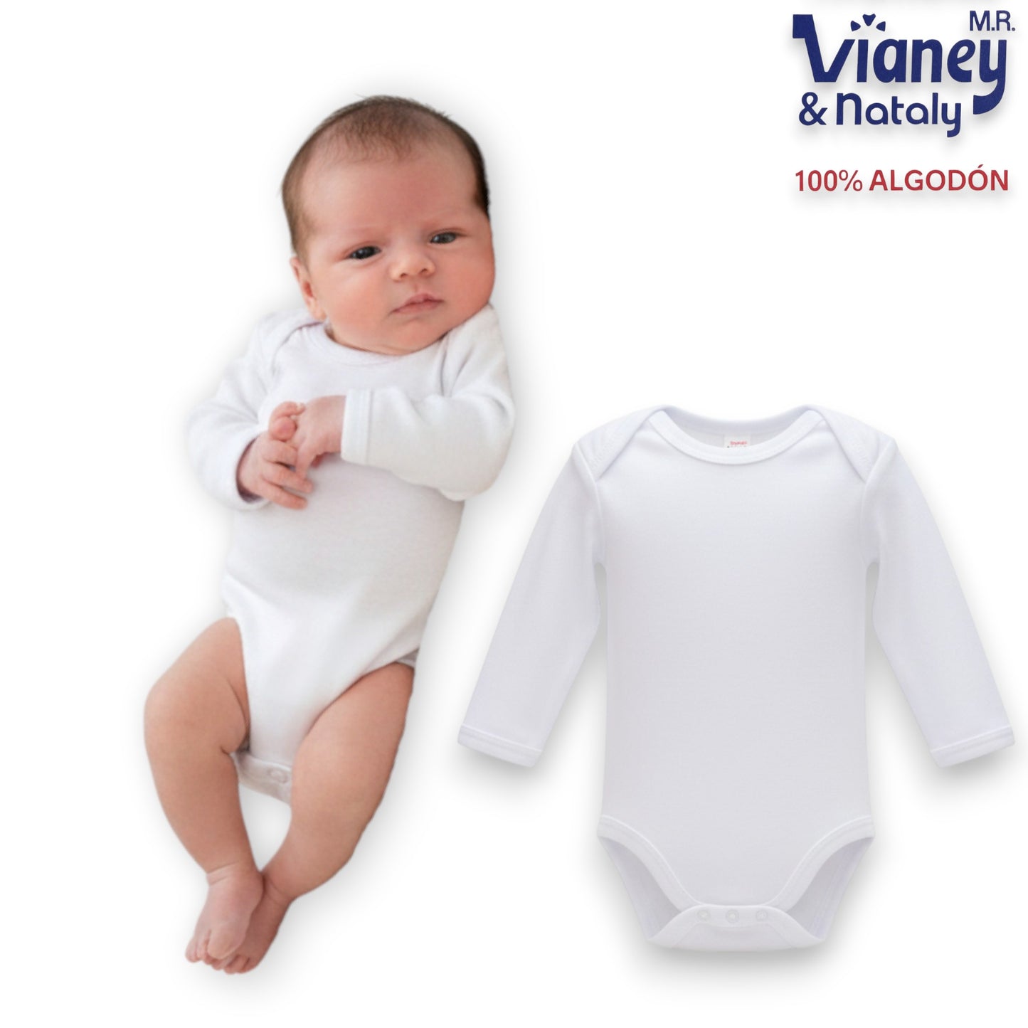 Pañalero inter blanco 100% algodón bebe Vianey paquete de 6