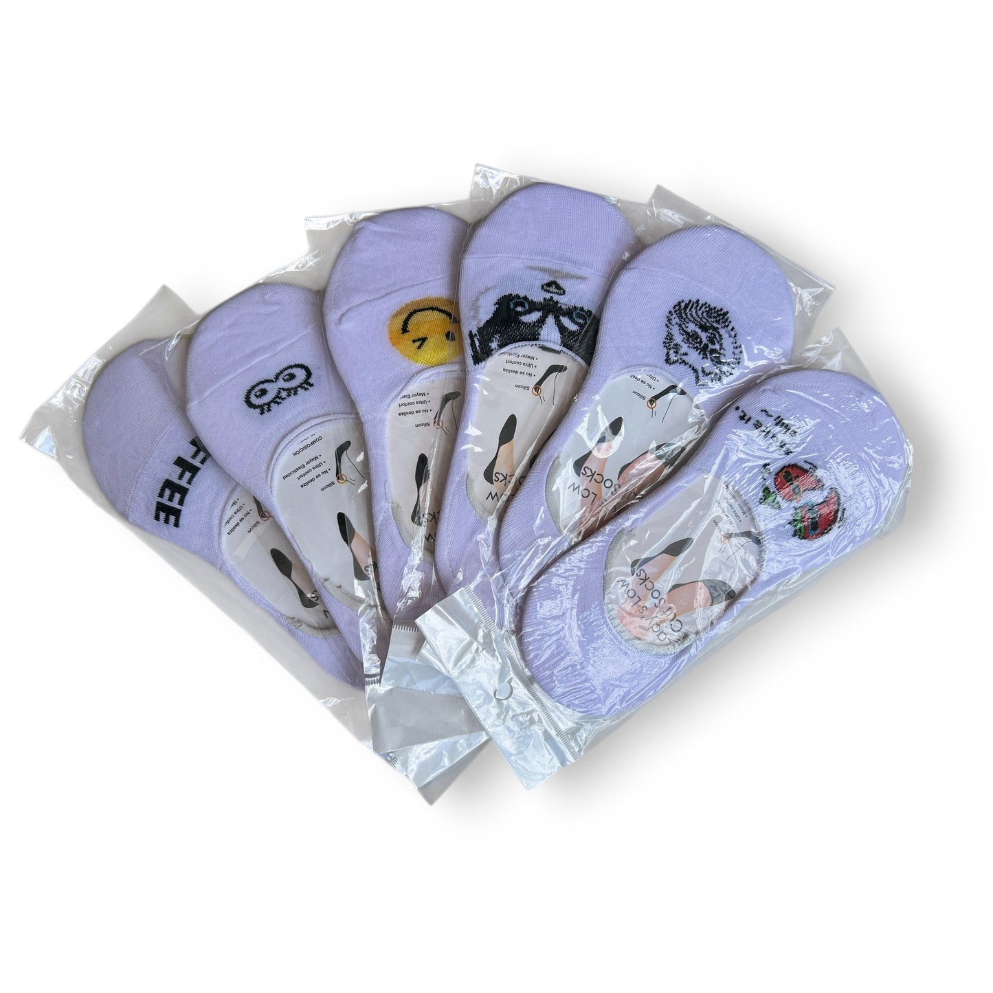 Protectopie de algodón estampado unitalla dama Doobalo paquete de 6