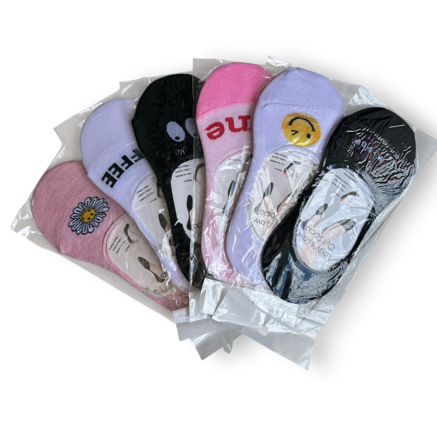 Protectopie de algodón estampado unitalla dama Doobalo paquete de 6