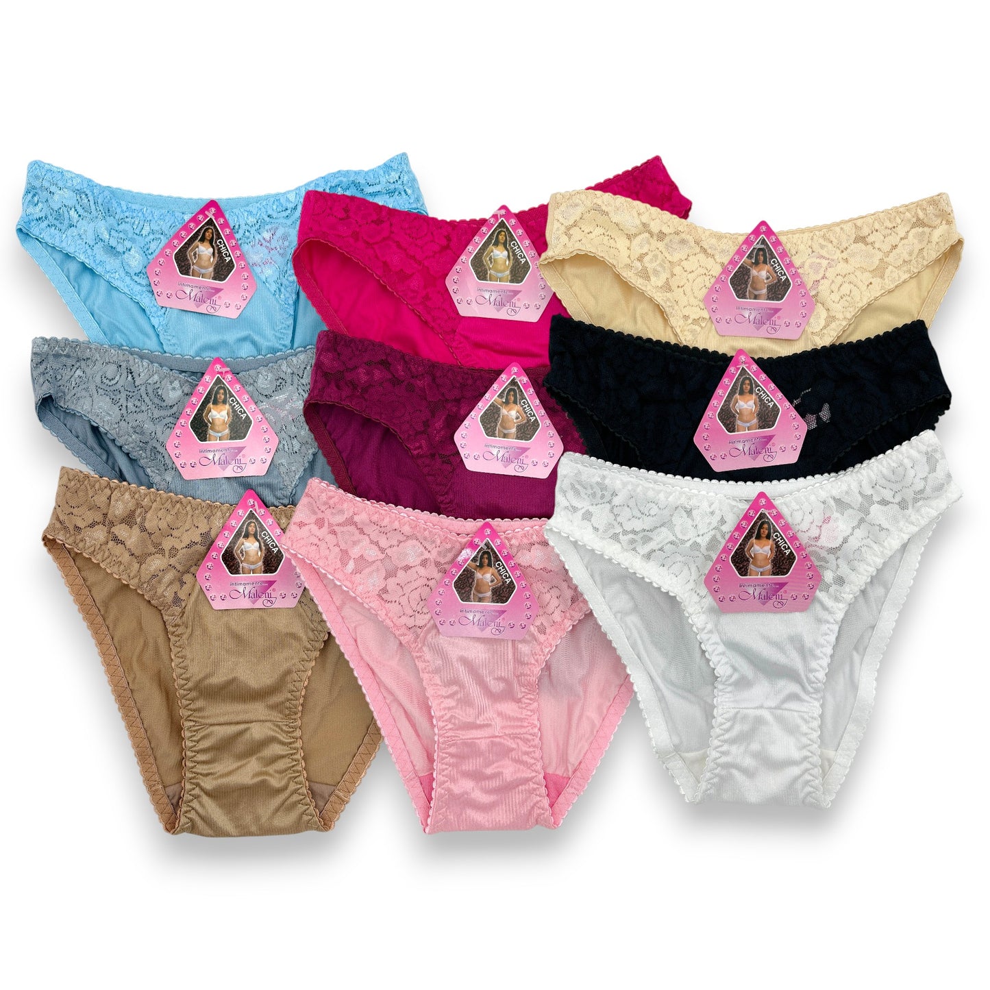 Bikini con encaje surtido #989 Maleni paquete de 6