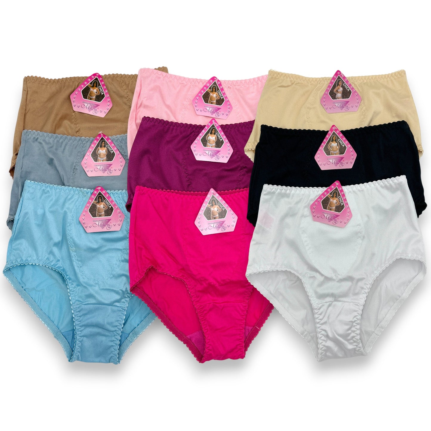 Pantaleta completa lisa surtida #342 Maleni paquete de 6