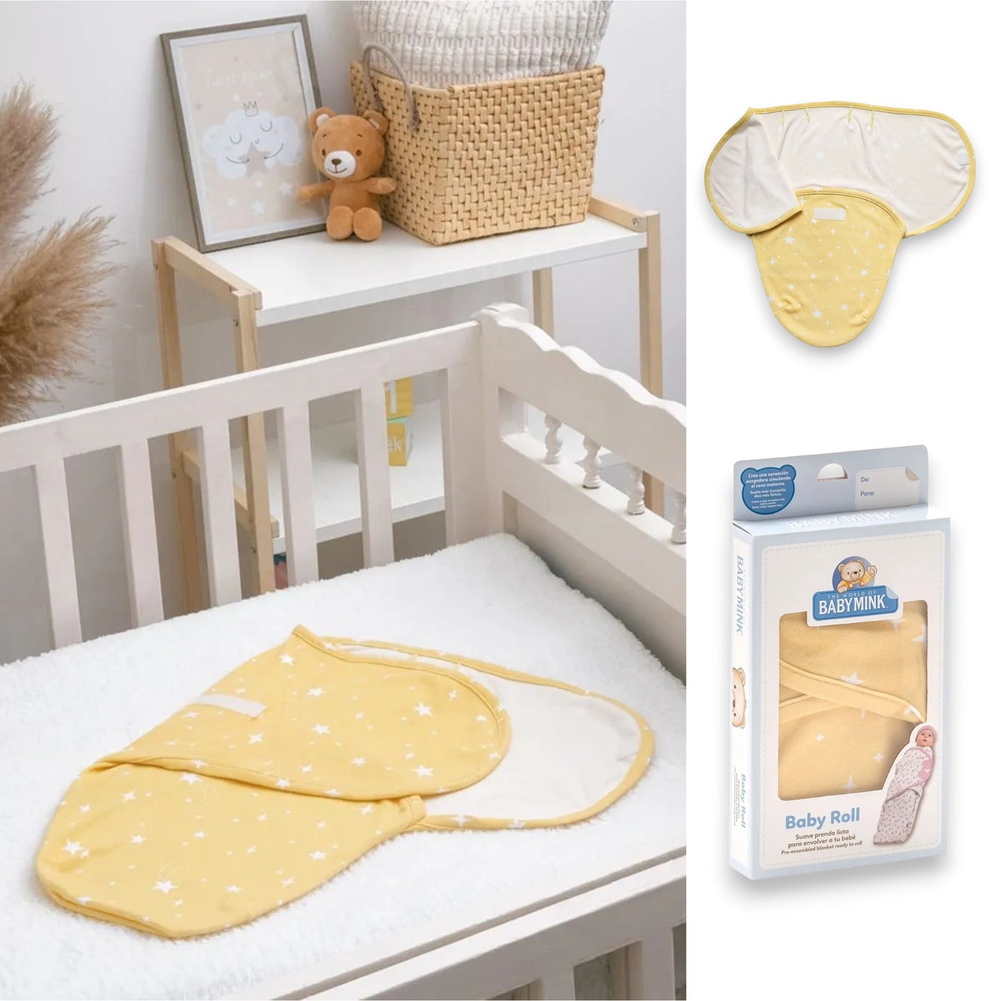 Baby roll frazada prearmada con velcro Baby Mink