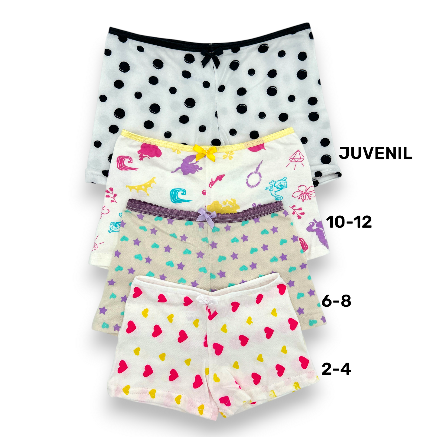 Boxer económico estampado niña Fedai paquete de 12