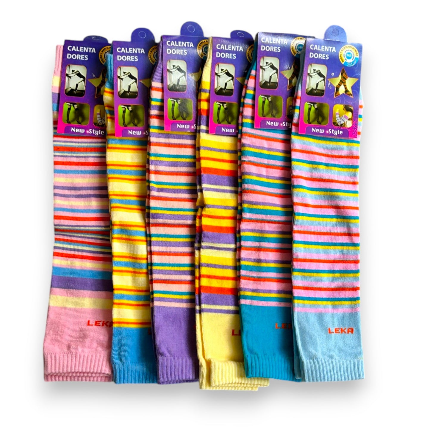 Calentadores rayados leka unitalla paquete de 6