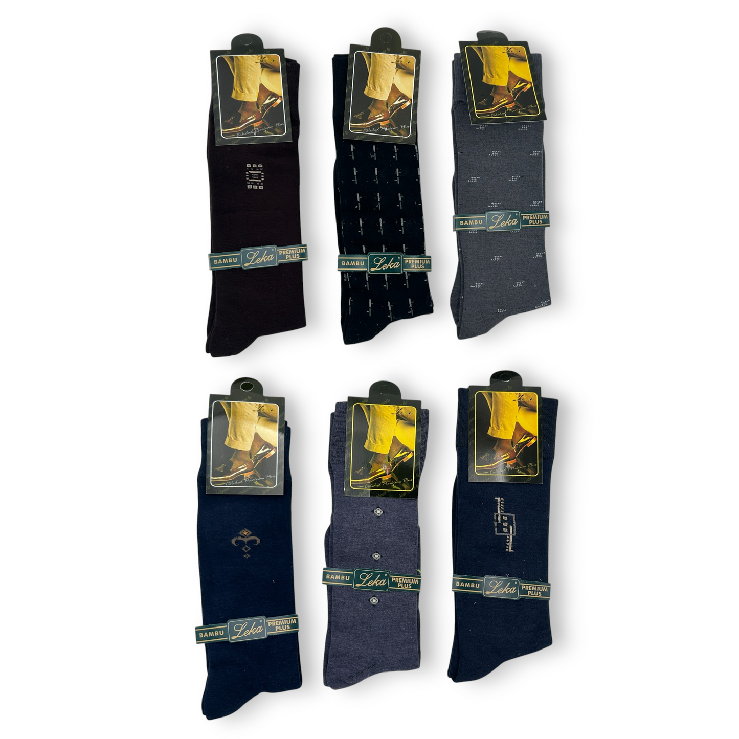 Calcetines de bambú premium antibacteriales leka caballero paquete de 6