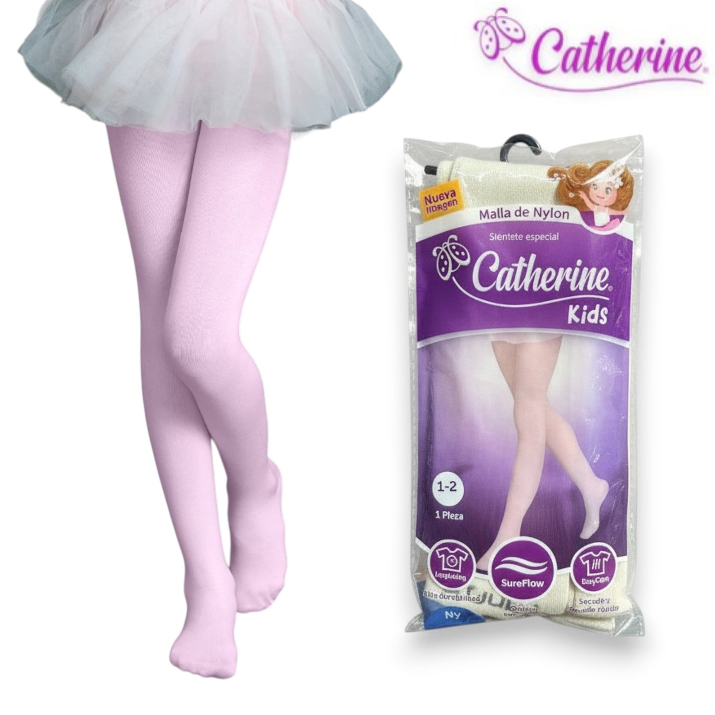 Malla lisa de nylon infantil niña Catherine