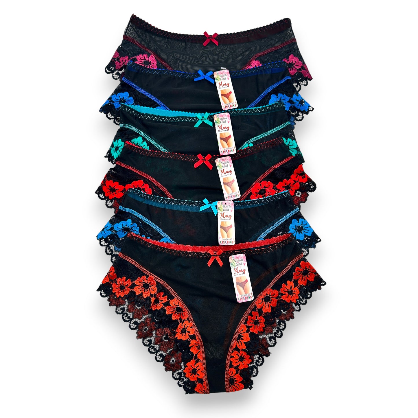 Bikini con encaje surtido unitalla dama #B3 Mary Paquete de 6